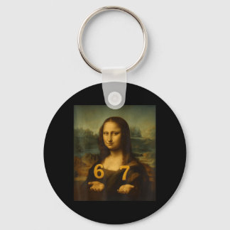 6 7 Six Seven Meme 67 Funny Mona Lisa Gen Z Alpha Schlüsselanhänger
