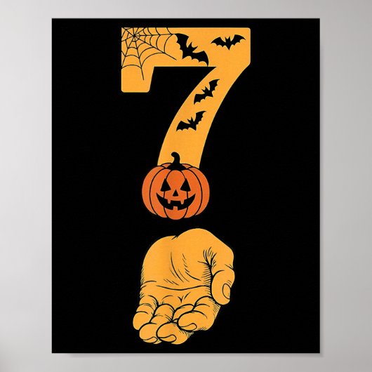 6 7 Six Seven Meme mit Hand Spinnennetz Halloween  Poster (Vorne)