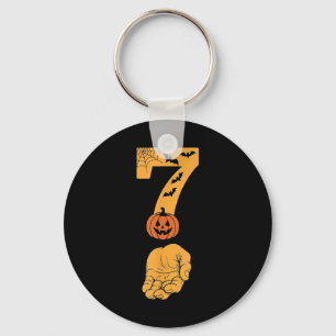 6 7 Six Seven Meme mit Hand Spinnennetz Halloween  Schlüsselanhänger