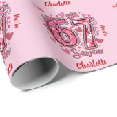 6 7 Six Seven Meme Trend Girls 7th Birthday Geschenkpapier (Rolleneckpunkt)