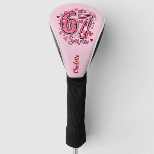 6 7 Six Seven Meme Trend Mädchen Rosa Name Golf Headcover (Vorderseite)