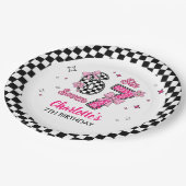 6 7 Six Seven Meme Trend Pink Girls 7th Birthday Pappteller (Schrägansicht)