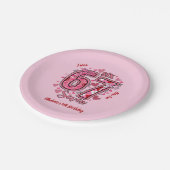 6 7 Six Seven Meme Trend Pink Girls 7th Birthday Pappteller (Schrägansicht)