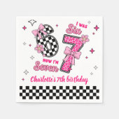 6 7 Six Seven Meme Trend Pink Girls 7th Birthday Serviette (Vorderseite)