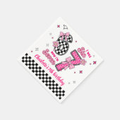 6 7 Six Seven Meme Trend Pink Girls 7th Birthday Serviette (Ecke)