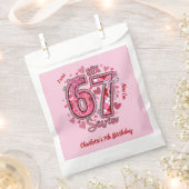 6 7 Six Seven Meme Trend Rosa Mädchen 7. Geburtsta Geschenktütchen (Ausgeschnitten)