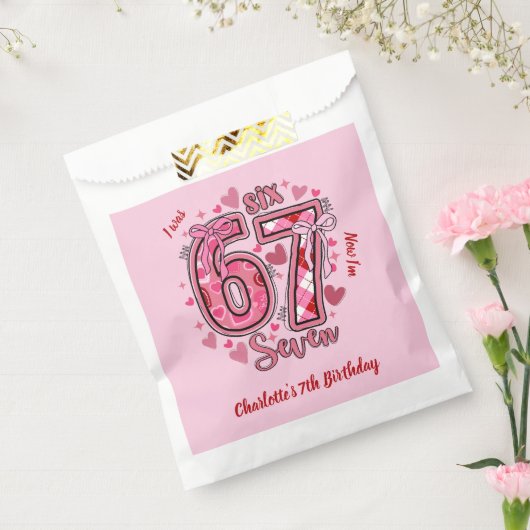 6 7 Six Seven Meme Trend Rosa Mädchen 7. Geburtsta Geschenktütchen (Versiegelt)