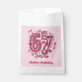 6 7 Six Seven Meme Trend Rosa Mädchen 7. Geburtsta Geschenktütchen (Vorderseite)