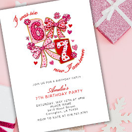 6 7 Six Seven Meme Viral 7TH Girl Birthday Party Einladung