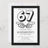 6 7 Six Seven Meme Viral Boy Any Birthday Party  Einladung (Vorderseite)