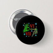 6 7 Six Seven Meme Weihnachten Hand Gen Z Alpha Xm Button (Vorne & Hinten)