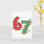 6 7 Six Seven Meme Xmas Lights Candy Cane Christma Karte (Gelbe Blume)