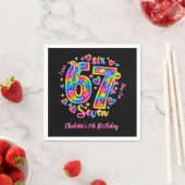6 7 Six Seven Neon Regenbogen Leuchten Mädchen Geb Serviette (Beispiel)