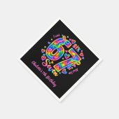6 7 Six Seven Neon Regenbogen Leuchten Mädchen Geb Serviette (Ecke)