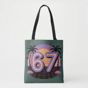 6 7 Six Seven Vaporwave Gen Z Alpha Meme Tasche