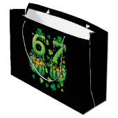 6 7 St Patricks Day Große Geschenktüte (Rückseite Schrägansicht)