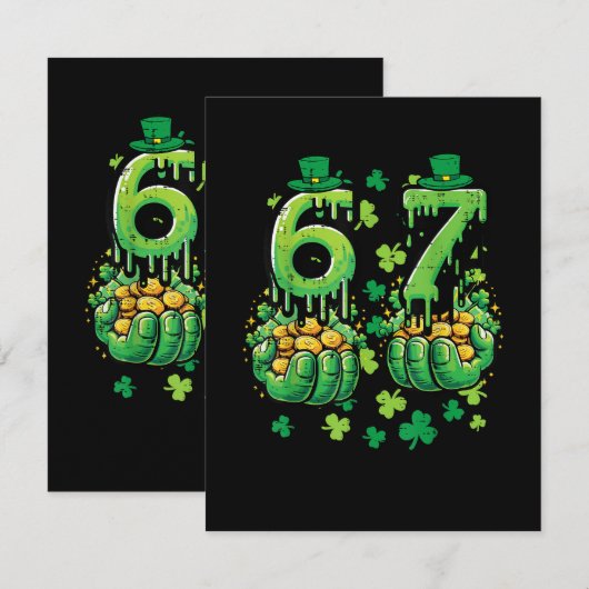 6 7 St Patricks Day Karte (Vorne/Hinten)
