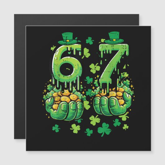 6 7 St Patricks Day Magnetkarte (Vorne/Hinten)