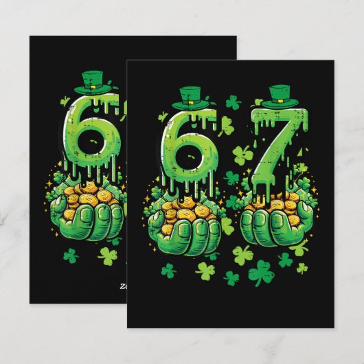 6 7 St. Patrick's Tag Feiertagskarte (Vorne/Hinten)