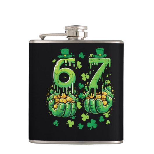 6 7 St Patricks Tag Flachmann (Vorderseite)