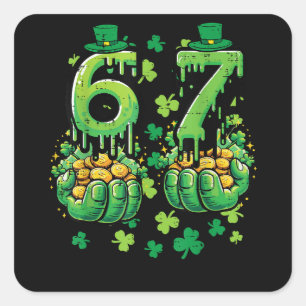 6 7 St Patricks Tag Quadratischer Aufkleber