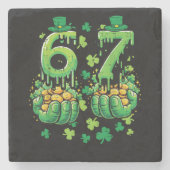 6 7 St Patricks Tag Steinuntersetzer (Vorderseite)