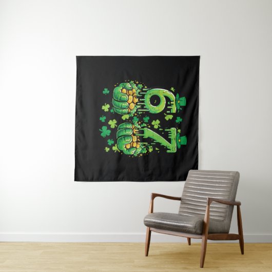 6 7 St Patricks Tag Wandteppich (Beispiel (Horizontal))