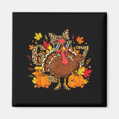 6 7 Thanksgiving Funny Leopard Bow Turkey Six Seve Magnet (Vorne)