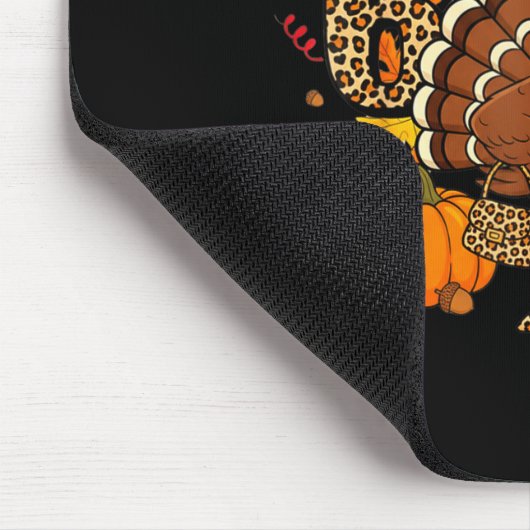 6 7 Thanksgiving Funny Leopard Bow Turkey Six Seve Mousepad (Ecke)