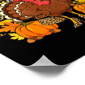 6 7 Thanksgiving Funny Leopard Bow Turkey Six Seve Poster (Ecke)