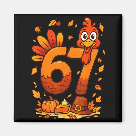 6 7 Thanksgiving Funny Turkey Thanksgiving 67 Men  Magnet (Vorne)