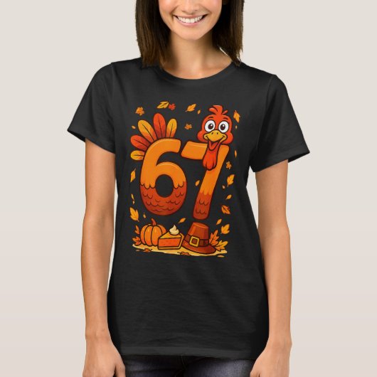 6 7 Thanksgiving Funny Turkey Thanksgiving 67 Men  T-Shirt (Vorderseite)