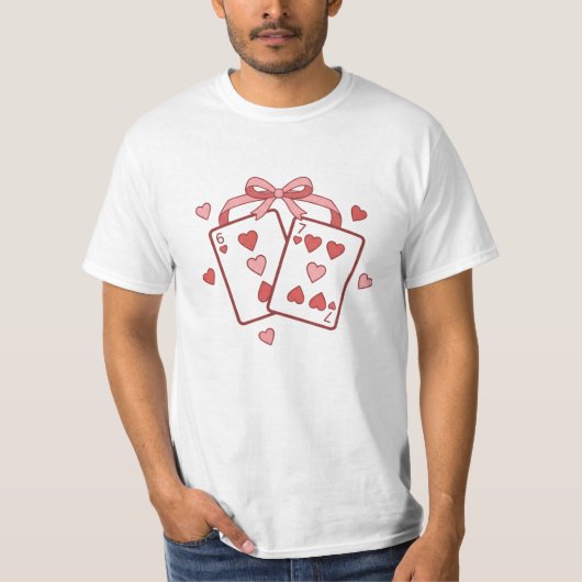 6 & 7 Valentine Hearts Design T-Shirt (Vorderseite)