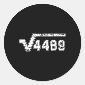 6 7 Vintage Funny Meme Square Root 4489 Slang Math Runder Aufkleber