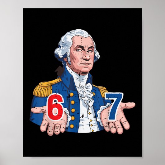 6 7 Washington Funny 67 Costume Meme Six Seven Kid Poster (Vorne)