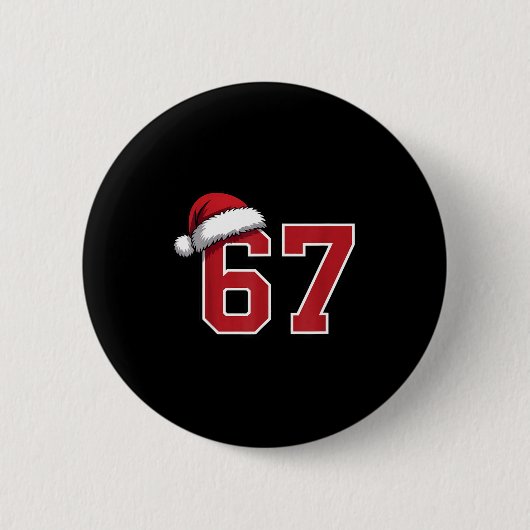 6 7 Weihnachten 67 Santa Sechs Sieben Lustiges Wei Button (Vorderseite)