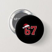 6 7 Weihnachten 67 Santa Sechs Sieben Lustiges Wei Button (Vorne & Hinten)