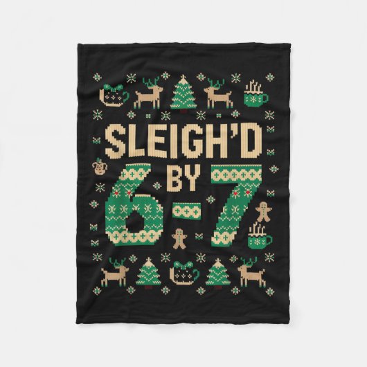 6-7 Weihnachten hässlicher Pullover sechs sieben X Fleecedecke (Vorderseite)