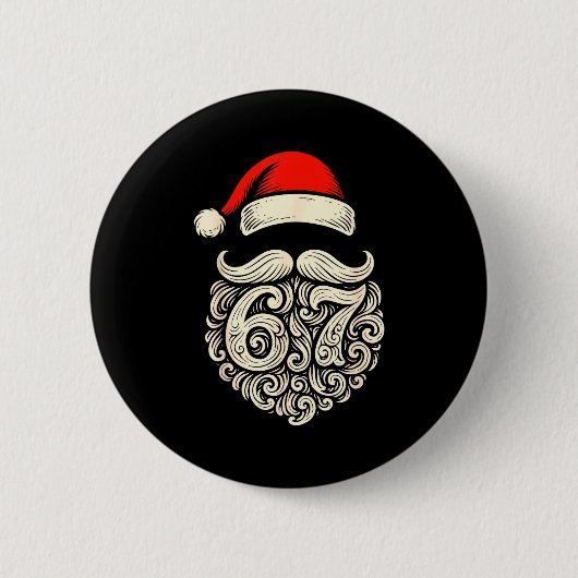 6 7 Weihnachten Lustig 67 Weihnachtsmann Six Seven Button (Vorderseite)