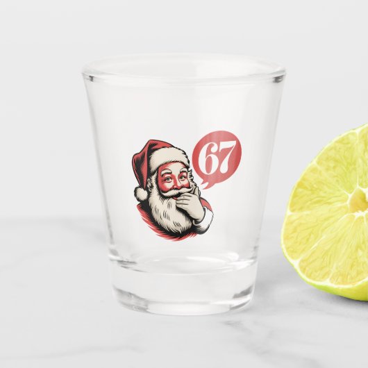 6 7 Weihnachten Six Seven Brainrot Weihnachtsmann Schnapsglas (Vorderseite)