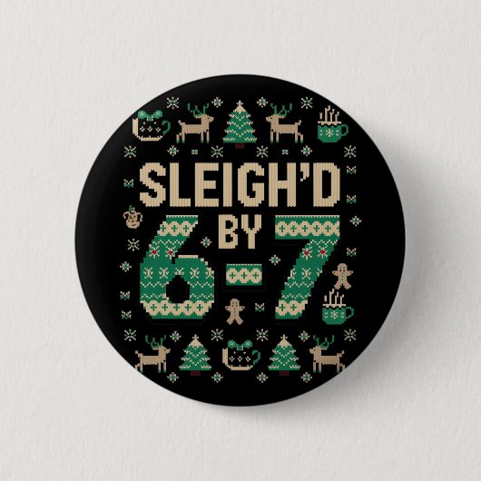 6-7 Weihnachts hässlicher Pullover Six Seven Xmas Button (Vorderseite)