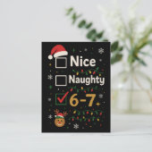 6-7 Weihnachts- Unartig-oder-Netter-Meme  Postkarte (Stehend Vorderseite)