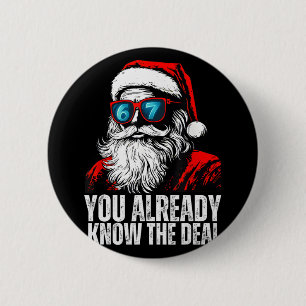 6 7 Weihnachtsmann Gesicht Six Seven Meme Lustig 6 Button