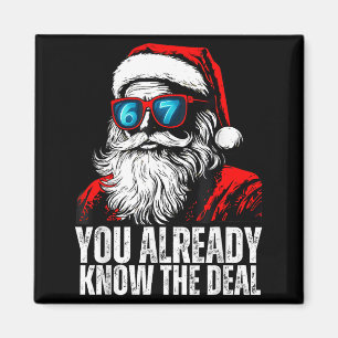 6 7 Weihnachtsmann Gesicht Six Seven Meme Lustig 6 Magnet