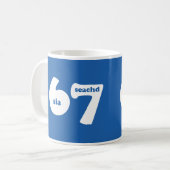 6 7 with Gaelic number 6 sia and 7 seachd Kaffeetasse (Vorderseite Links)