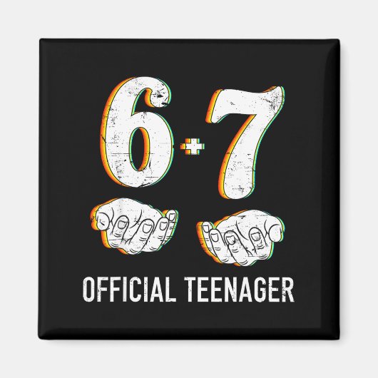 6+7 Year Old Boys Girls Teenager 13th Birthday Fun Magnet (Vorne)