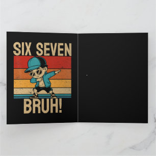 6 7 Zahlen Dabbing Six Seven Bruh Dankeskarte