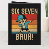 6 7 Zahlen Dabbing Six Seven Bruh Dankeskarte (Rückseite)