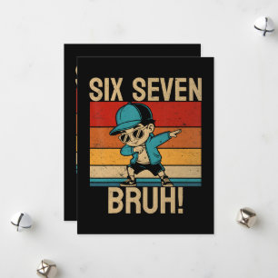  6 7 Zahlen Dabbing Six Seven Bruh Feiertagskarte