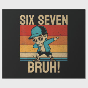 6 7 Zahlen Dabbing Six Seven Bruh Geschenkpapier